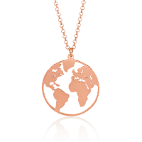 World Halskette gro&szlig; Silber