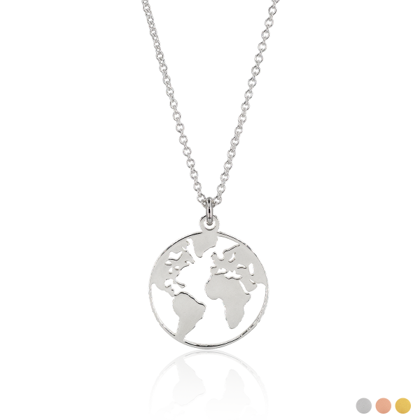 World Halskette Silber