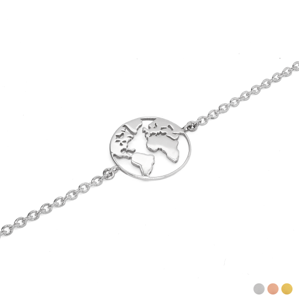 Armband Weltkugel in Silber