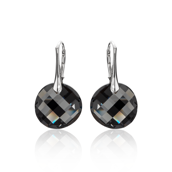 Ohrh&auml;nger mit Swarovski Kristall TWIST Silver Night