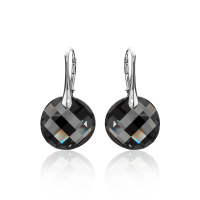 Ohrh&auml;nger mit Swarovski Kristall TWIST Silver Night