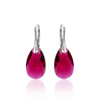 Ohrh&auml;nger mit Swarovski Kristall PEAR Ruby