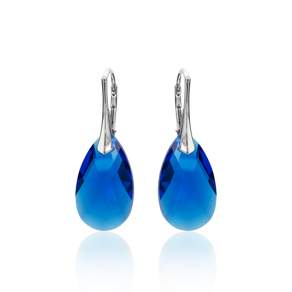 Ohrh&auml;nger mit Swarovski Kristall PEAR Majestic Blue