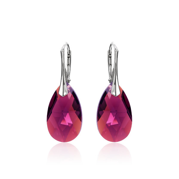 Ohrh&auml;nger mit Swarovski Kristall PEAR Amethyst Shimmer