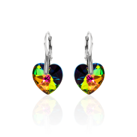 Ohrh&auml;nger mit Swarovski Kristall HEART Vitrail Medium