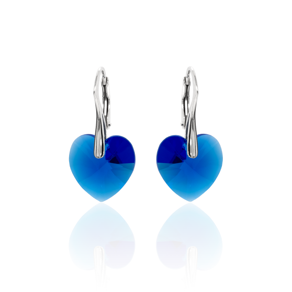 Ohrh&auml;nger mit Swarovski Kristall HEART Majestic Blue