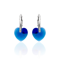 Ohrh&auml;nger mit Swarovski Kristall HEART Majestic Blue