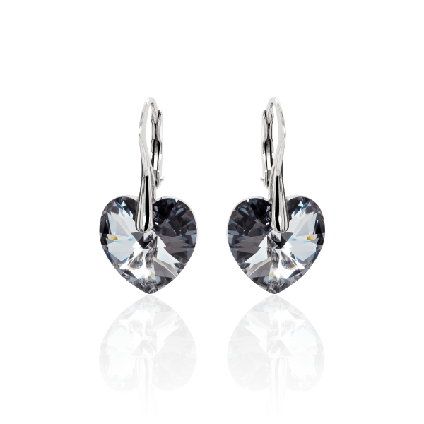 Ohrh&auml;nger mit Swarovski Kristall HEART Light Chrome