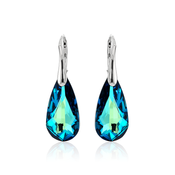 Ohrh&auml;nger mit Swarovski Kristall TEAR Bermuda Blue