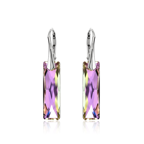 Ohrh&auml;nger mit Swarovski Kristall BAGUETTE Vitrail Light