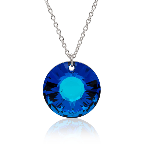 Halskette mit Swarovski Kristall SUN Bermuda Blue