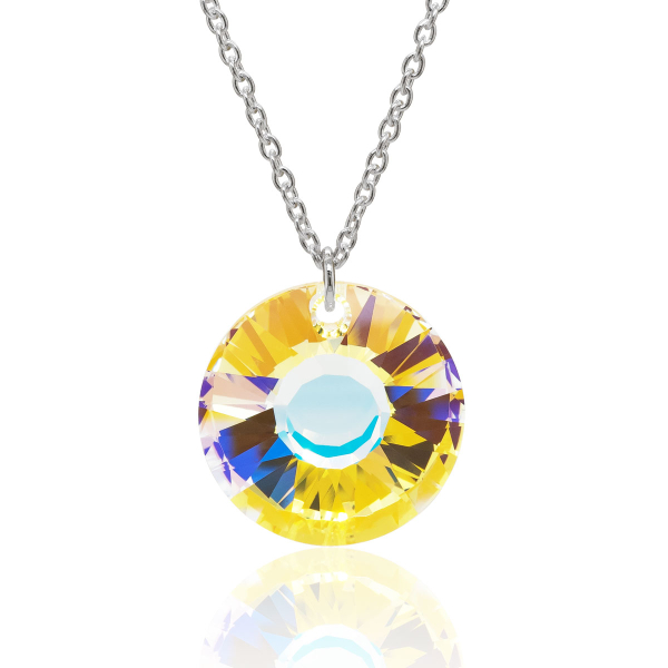 Halskette mit Swarovski Kristall SUN Aurora Borealis