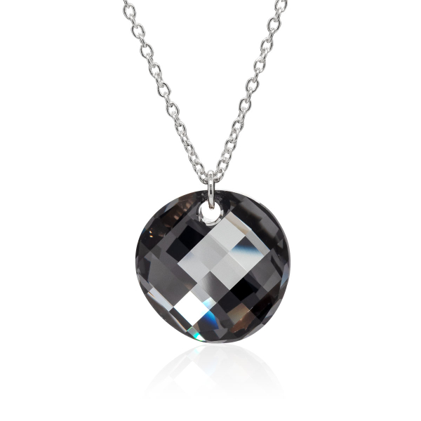 Halskette mit Swarovski Kristall TWIST Silver Night