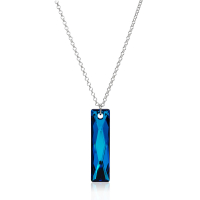 Halskette mit Swarovski Kristall BAGUETTE Bermuda Blue