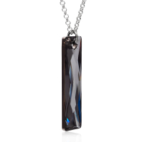 Halskette mit Swarovski Kristall BAGUETTE Silver Night