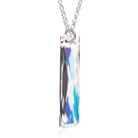 Halskette mit Swarovski Kristall BAGUETTE Aurora Borealis
