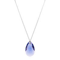 Halskette mit Swarovski Kristall PEAR Tanzanit