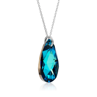 Halskette mit Swarovski Kristall PEAR Bermuda Blue