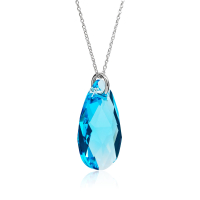 Halskette mit Swarovski Kristall PEAR Aquamarine