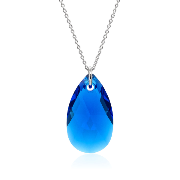 Halskette mit Swarovski Kristall PEAR Majestic Blue