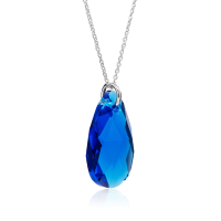 Halskette mit Swarovski Kristall PEAR Majestic Blue
