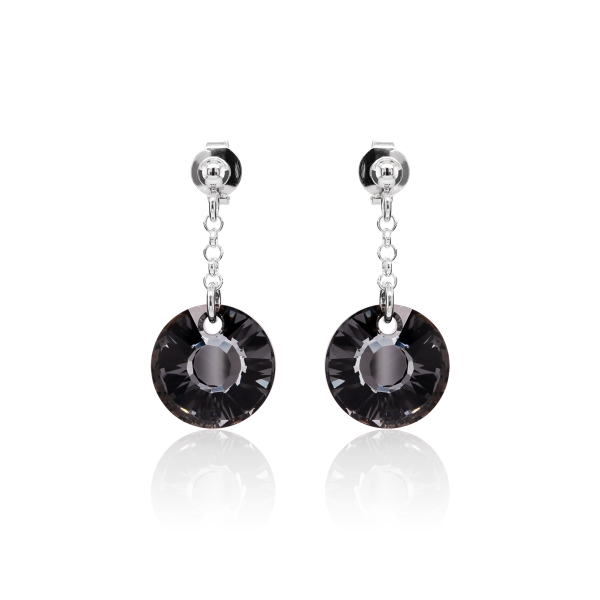 Ohrstecker mit Swarovski Kristall SUN Silver Night