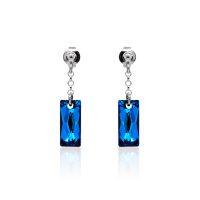 Ohrstecker mit Swarovski Kristall BAGUETTE Bermuda Blue