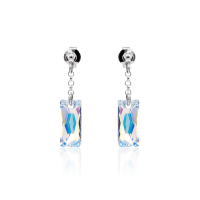 Ohrstecker mit Swarovski Kristall BAGUETTE Aurora Borealis