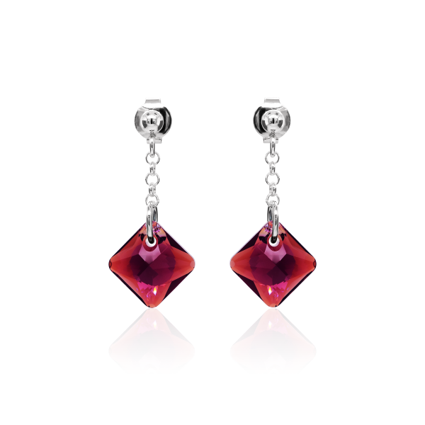 Ohrstecker mit Swarovski Kristall PRINCESS CUT Amethyst Shimmer