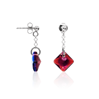 Ohrstecker mit Swarovski Kristall PRINCESS CUT Amethyst Shimmer