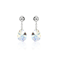 Ohrstecker mit Swarovski Kristall MINI PEAR Aurora Borealis