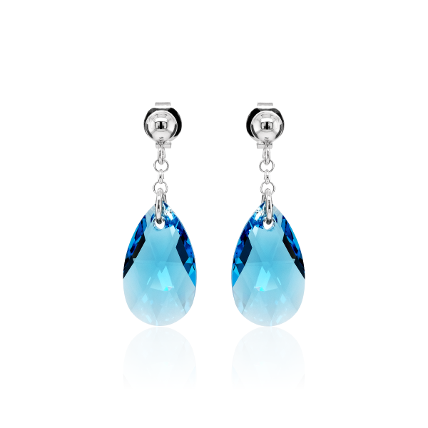 Ohrstecker mit Swarovski Kristall PEAR Aquamarine