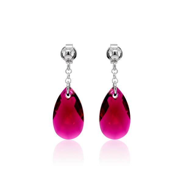 Ohrstecker mit Swarovski Kristall PEAR Ruby