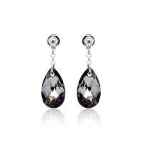 Ohrstecker mit Swarovski Kristall PEAR Silver Night