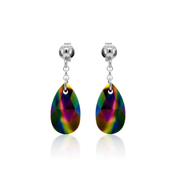 Ohrstecker mit Swarovski Kristall PEAR Rainbow Dark