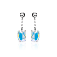 Ohrstecker mit Swarovski Kristall EMERALD CUT Aurora...