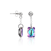 Ohrstecker mit Swarovski Kristall EMERALD CUT Vitrail Light