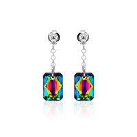 Ohrstecker mit Swarovski Kristall EMERALD CUT Vitrail Medium