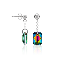 Ohrstecker mit Swarovski Kristall EMERALD CUT Vitrail Medium