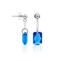 Ohrstecker mit Swarovski Kristall EMERALD CUT Sapphire