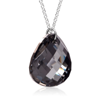 Halskette mit Swarovski Kristall TWIST Silver Night