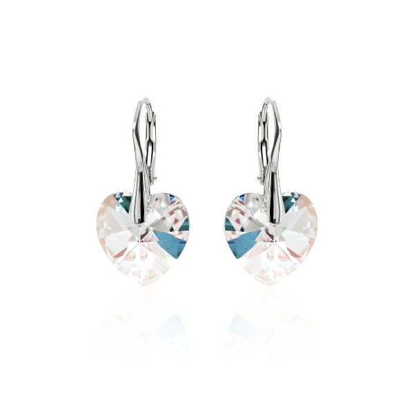 Ohrh&auml;nger mit Swarovski Kristall HEART Crystal Shimmer