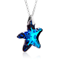 Halskette mit Swarovski Kristall Seestern Bermuda Blue