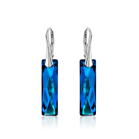 Ohrh&auml;nger mit Swarovski Kristall BAGUETTE Bermuda Blue