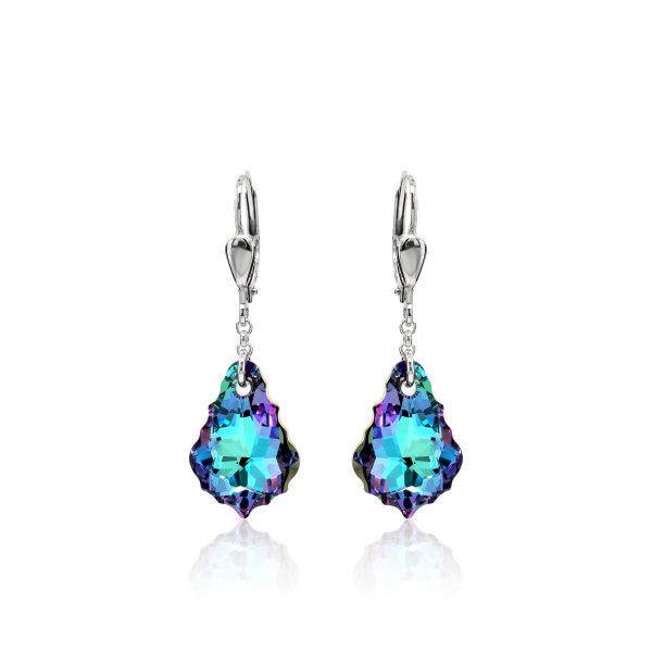 Pendel-Ohrh&auml;nger mit Swarovski Kristall BAROQUE Vitrail Light