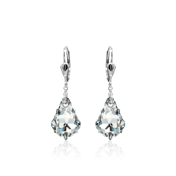 Pendel-Ohrh&auml;nger mit Swarovski Kristall BAROQUE Argent Light