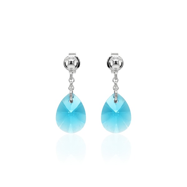 Ohrstecker mit Swarovski Kristall MINI PEAR Aquamarine