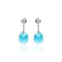 Ohrstecker mit Swarovski Kristall MINI PEAR Aquamarine