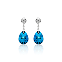 Ohrstecker mit Swarovski Kristall MINI PEAR Bermuda Blue
