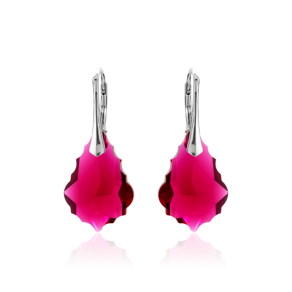 Ohrh&auml;nger mit Swarovski Kristall BAROQUE Ruby